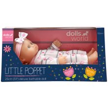                             Dolls World - Koupací panenka Klárka 25 cm s odnímatelným oblečkem a čelenkou                        