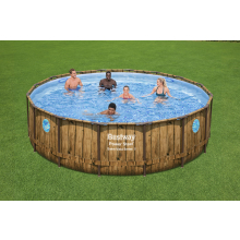                            BESTWAY 56725 - Bazén s konstrukcí Rattan Swim Vista 488 x 122 cm + kartušová filtrace                        