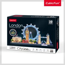                             CubicFun - Puzzle 3D s LED Noční edice: Londýn 186 dílků                        