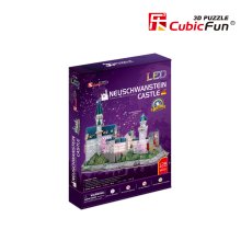                             CubicFun - Puzzle 3D Zámek Neuschwanstein s LED světlem - 128 dílků                        