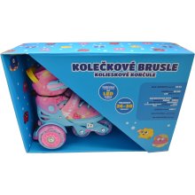                             Dětské svítící kolečkové brusle - Růžové (vel. 26-30)                        