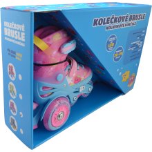                             Dětské svítící kolečkové brusle - Růžové (vel. 26-30)                        