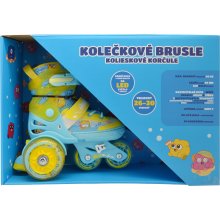                             Dětské svítící kolečkové brusle - Žluté (vel. 26-30)                        