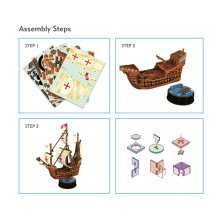                             CubicFun - Puzzle 3D Santa Maria - 93 dílků                        