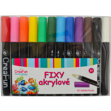                             CreaFun - Fixy akrylové 12 barev                        