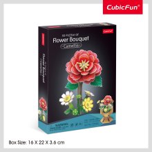                             CubicFun - Puzzle 3D Kytice z květů kamélií 109 dílků                        
