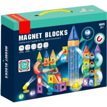                             Magnetická stavebnice s LED světly a kuličkou - 134 ks                        