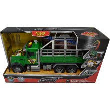                             CITY SERVICE CAR - 1:14 - Nákladní auto na přepravu dinosaurů (se zvukem, světly a dalšími funkcemi)                        