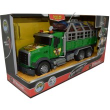                             CITY SERVICE CAR - 1:14 - Nákladní auto na přepravu dinosaurů (se zvukem, světly a dalšími funkcemi)                        