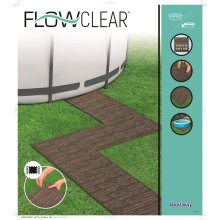                             BESTWAY 58712 - Ochranná podložka pod bazén 50 x 50 cm vzhled dřeva (palisandr)                        