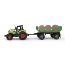                             FARM SERVICE - Traktor s valníkem a balíky slámy 1:43 se zvukem a světlem                        