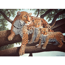                             Malování podle čísel velké Royal Leopard s mláďaty                        
