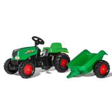                             ROLLYTOYS - Šlapací traktor Kid s vlečkou - zeleno-červený                        