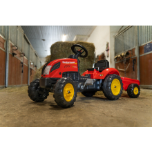                             FALK Šlapací traktor 2058L Country Farmer s přívěsem - červený                        