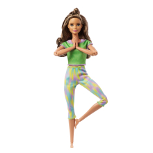                             Barbie v pohybu - brunetka v zeleném topu                        