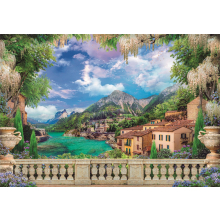                             Clementoni - Puzzle 3000 Rozkvetlá terasa u jezera                        