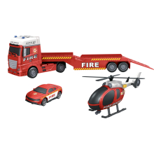                             CITY SERVICE CAR - 1:12 Hasičský tahač s vrtulníkem a autem                        