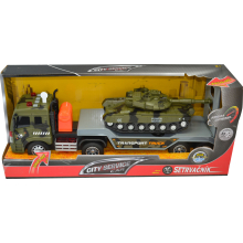                             CITY SERVICE CAR - Tahač s návěsem a tankem 1:16                        