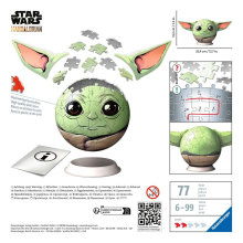                             Ravensburger Puzzle-Ball Star Wars: Baby Yoda s ušima 72 dílků                        