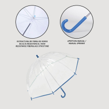                             Cerdá - Dětský manuální deštník Tlapková patrola průsvitný                        