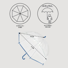                             Cerdá - Dětský manuální deštník Disney Minnie průsvitný                        