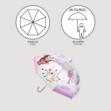                             Cerdá - Dětský manuální deštník Gábinin kouzelný domek                        