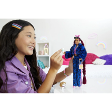                             Barbie Extra - Modrá Teplákovka s leopardím vzorem                        