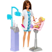                             Barbie Povolání herní set s panenkou - Zubařka Bruneta                        