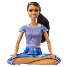                             Barbie v pohybu - Tmavovláska ve fialovém topu                        
