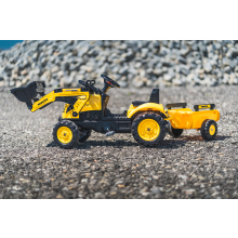                             FALK Šlapací traktor 2076M Komastu s nakladačem a přívěsem - žlutý                        