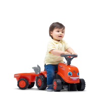                             FALK Odrážedlo traktor Kubota oranžové s volantem a valníkem                        