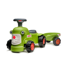                             FALK Odrážedlo a chodítko 2v1 Traktor Claas světle zelený s volantem                        