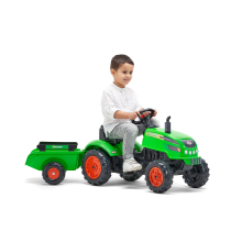                             FALK Šlapací traktor 2048AB X-Tractor s přívěsem a otevírací kapotou - zelený                        