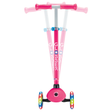                             Globber Dětská tříkolová koloběžka Primo - svítící kola - pastelově růžová                        