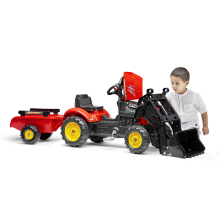                             FALK Šlapací traktor 2030M Red Supercharger pedal charger s odpojitelným přívěsem                        