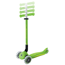                             Globber Dětská tříkolová koloběžka Primo Foldable Plus- svítící kola - zelená                        