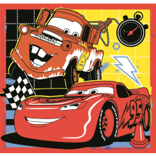                             Clementoni 25309 - Puzzle 3x48 Square Disney Cars glow racers                        