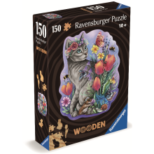                             Ravensburger Dřevěné puzzle Kouzelná kočka 150 dílků                        