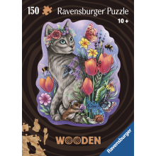                             Ravensburger Dřevěné puzzle Kouzelná kočka 150 dílků                        