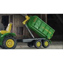                             ROLLYTOYS - Vlečka za traktor John Deere vyklápěcí zelená                        