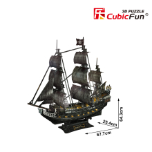                             CubicFun - Puzzle 3D Queen Anne&#039;s Revenge s LED světlem - 340 dílků                        