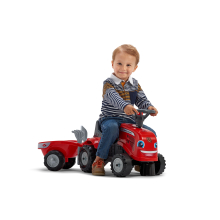                             FALK - Odstrkovadlo traktor Massey Ferguson červené s volantem a valníkem                        