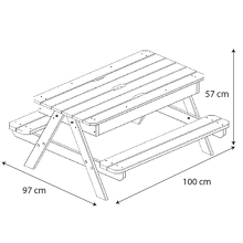                             Trigano - Stoleček dřevěný piknik s úložným prostorem                        