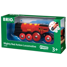                             BRIO Mohutná elektrická červená lokomotiva se světly                        