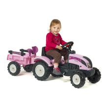                             FALK - Šlapací traktor Princes s valníkem růžový                        