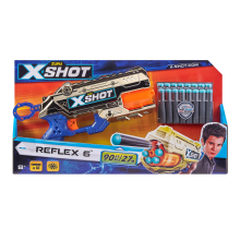                             ZURU X-SHOT REFLEX 6 ZLATÁ s 16 náboji                        