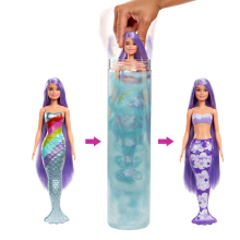                             Barbie Color Reveal Barbie duhová mořská panna více druhů                        