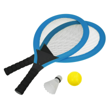                             Sulov - Set na plážové hry tenis/badminton 2x raketa, soft miček, badm. košík, modrá                        