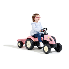                             FALK - Šlapací traktor County Star s valníkem růžový                        