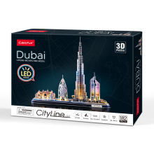                             CubicFun - Puzzle 3D Dubai s LED světlem - 182 dílků                        